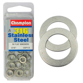 FLAT WASHERS STAINLESS STEEL 316 PACK