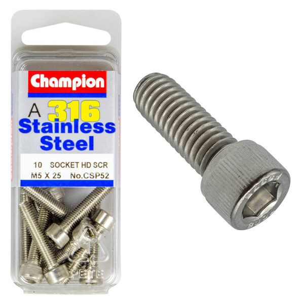 CAP HEAD STAINLESS STEEL 316 SCREWS PACK