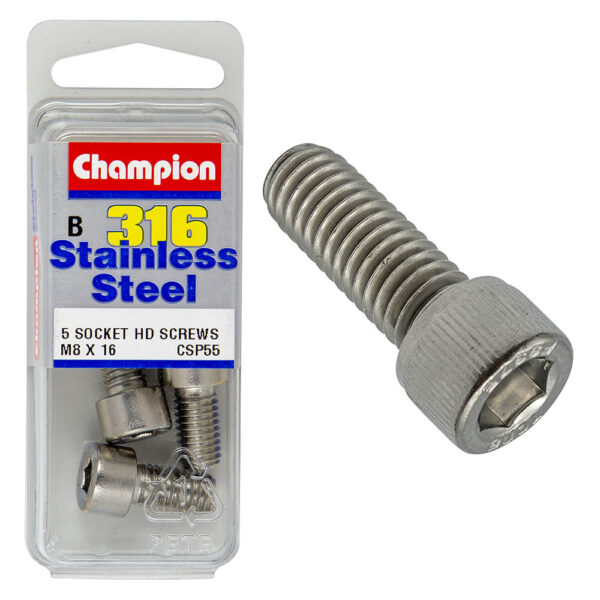 CAP HEAD STAINLESS STEEL 316 SCREWS PACK