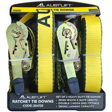 AUSLIFT RACHET TIE DOWNS 2PK