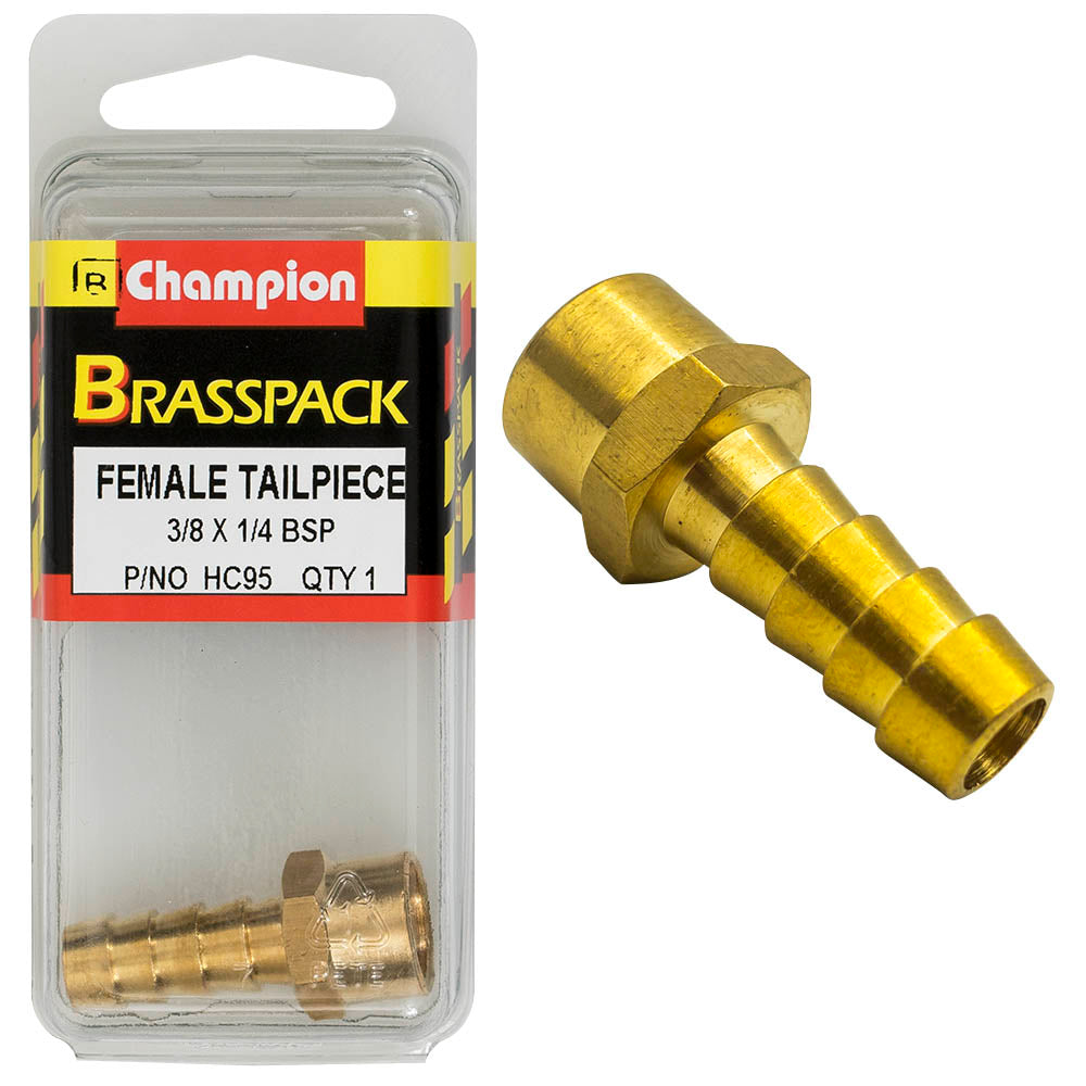 CHAMPION BRASS HOSE TAIL PIECE FEMALE
