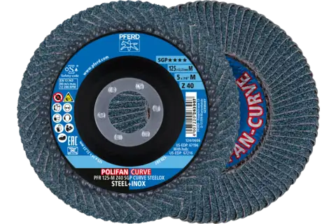 Pferd Polifan Flap Disc SGP Ceramic - Steel/Inox Curve M Z40 125mm