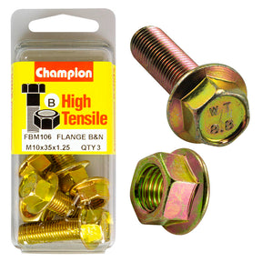 HIGH TENSILE ZINC METRIC FLANGE BOLT & NUT PACK