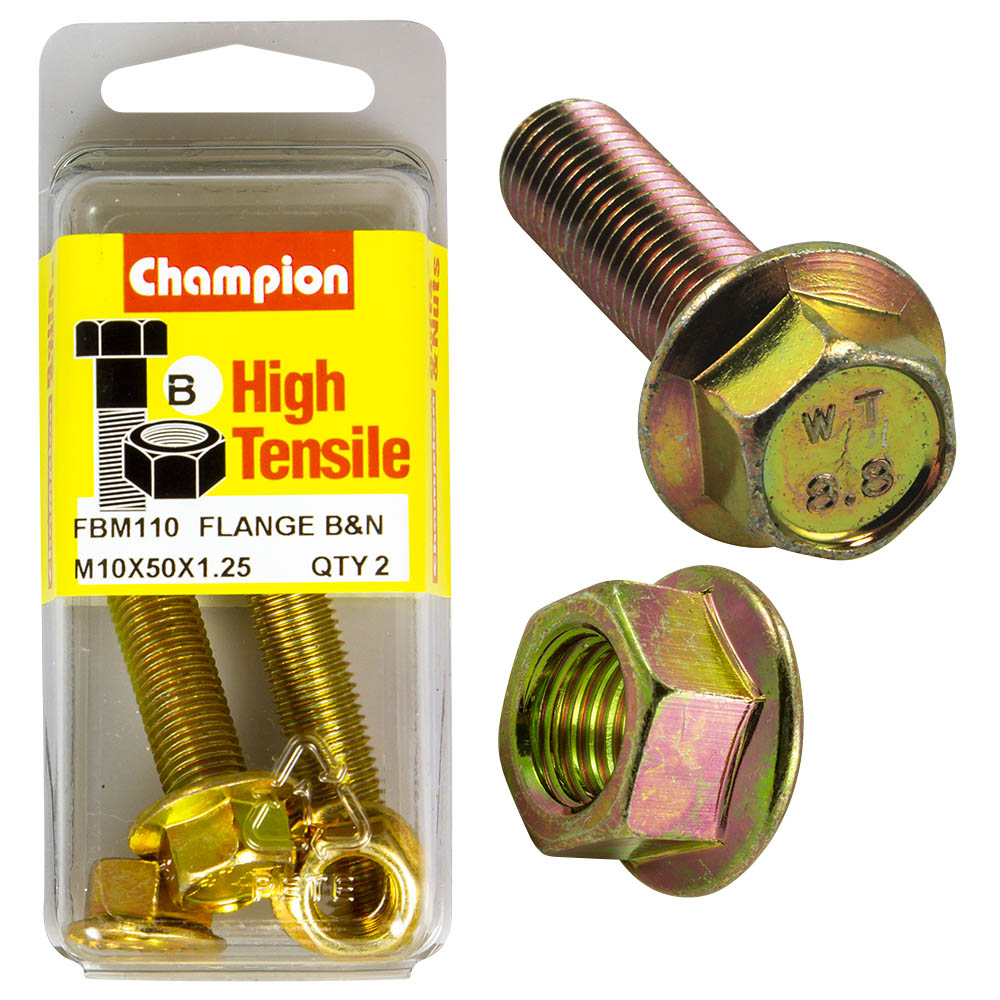 HIGH TENSILE ZINC METRIC FLANGE BOLT & NUT PACK