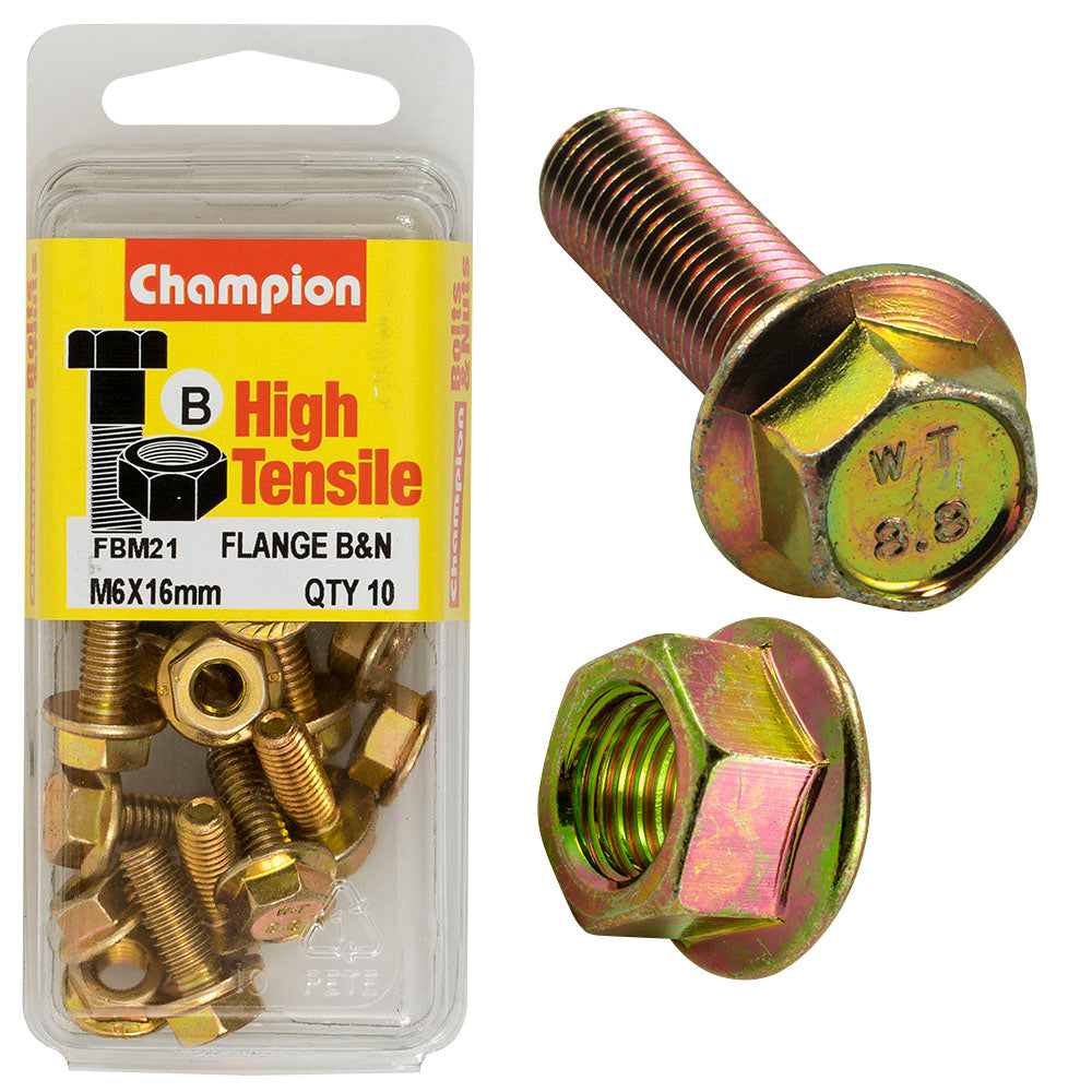HIGH TENSILE ZINC METRIC FLANGE BOLT & NUT PACK