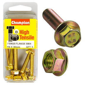 HIGH TENSILE ZINC METRIC FLANGE BOLT & NUT PACK