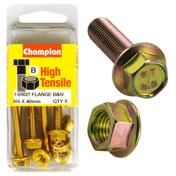 HIGH TENSILE ZINC METRIC FLANGE BOLT & NUT PACK