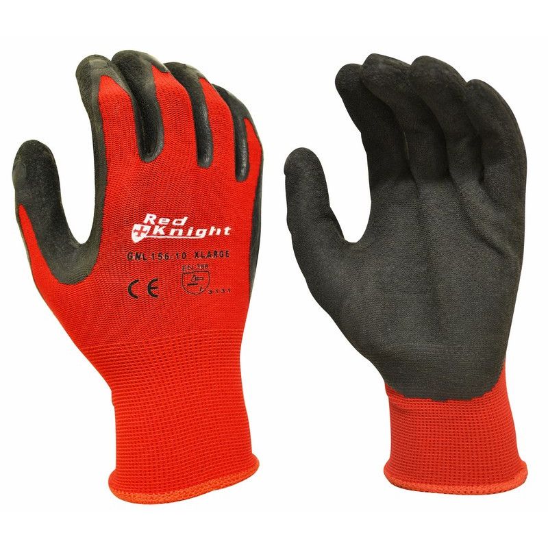 GLOVE -  Black/RED Knight Gripmaster Coated
