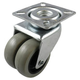 50MM GREY RUBBER TWIN SWIVEL PLATE CASTOR