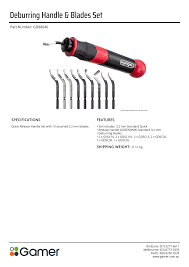 GEIGER ERGONOMIC DEBURRING TOOL AND BLADE SET