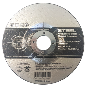 Top gun steel grinding discs pk 125x6.0x22.23mm