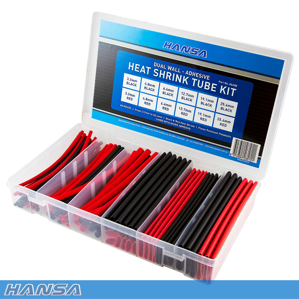 HEAT SHRINK TUBE KIT – DUAL WALL (ADHESIVE) 88 PCS HSA88