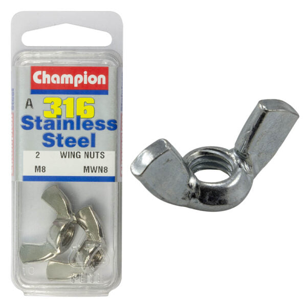 WING NUT STAINLESS STEEL 316 PACK