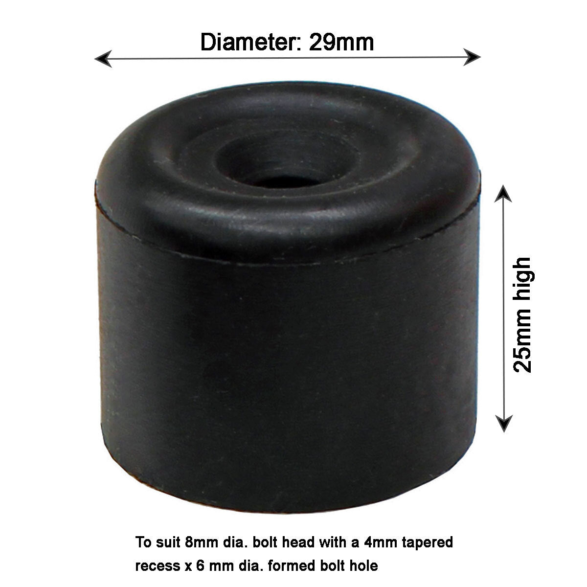 Black buffer 29mm dia.