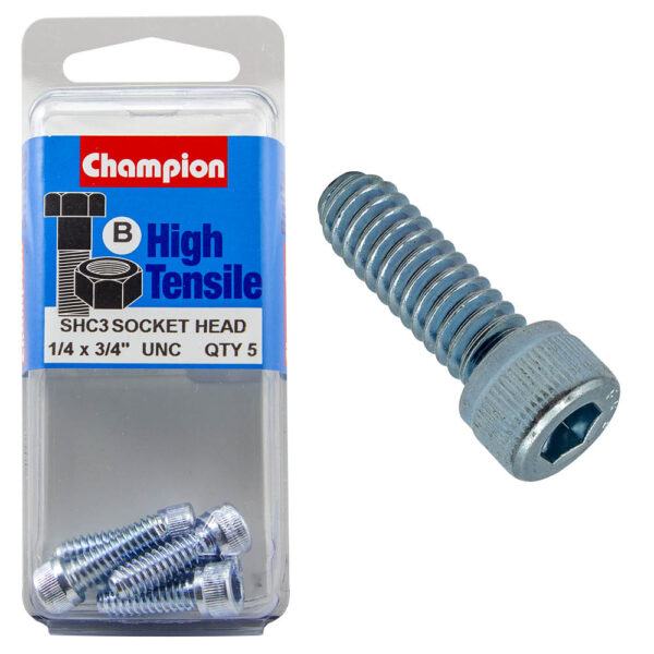 HIGH TENSILE ZINC SOCKET HEAD CAP SCREW PACK