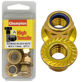 HIGH TENSILE ZINC SELF LOCKING / NYLON FLANGE HEX NUT PACK
