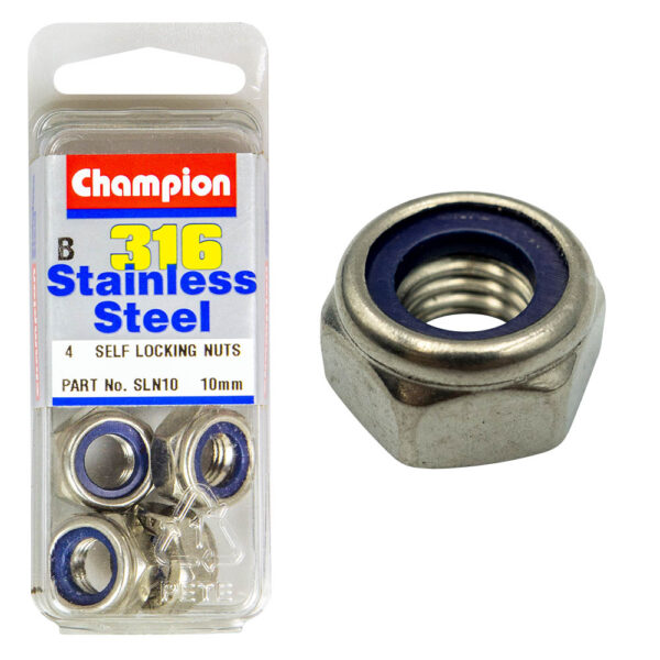SELF LOCKING NYLON INSERT NUTS STAINLESS STEEL PACK