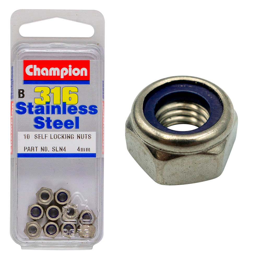 SELF LOCKING NYLON INSERT NUTS STAINLESS STEEL PACK