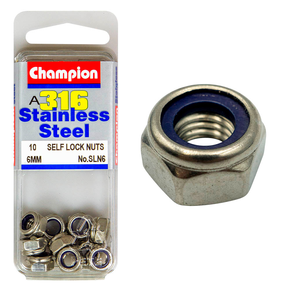 SELF LOCKING NYLON INSERT NUTS STAINLESS STEEL PACK