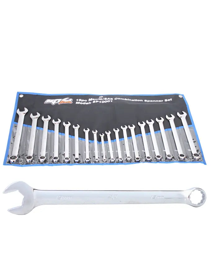Combination ROE Quad Drive Spanner Set - 15° Offset - Metric/SAE - 18pc