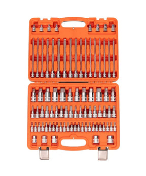 1/4", 3/8" & 1/2"Dr Hex & Torx Socket Bit Set - Metric/SAE - 84pc