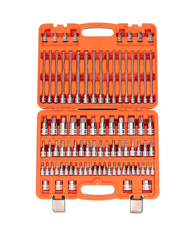 1/4", 3/8" & 1/2"Dr Hex & Torx Socket Bit Set - Metric/SAE - 84pc
