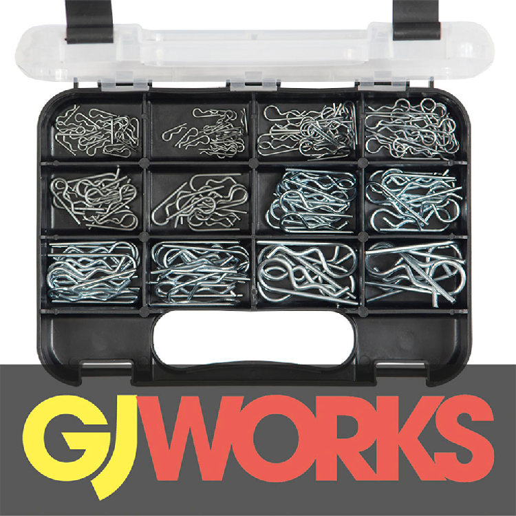 GJ Works Grab Kit R-Clip Humpback Pin 150 Piece Set GKA150