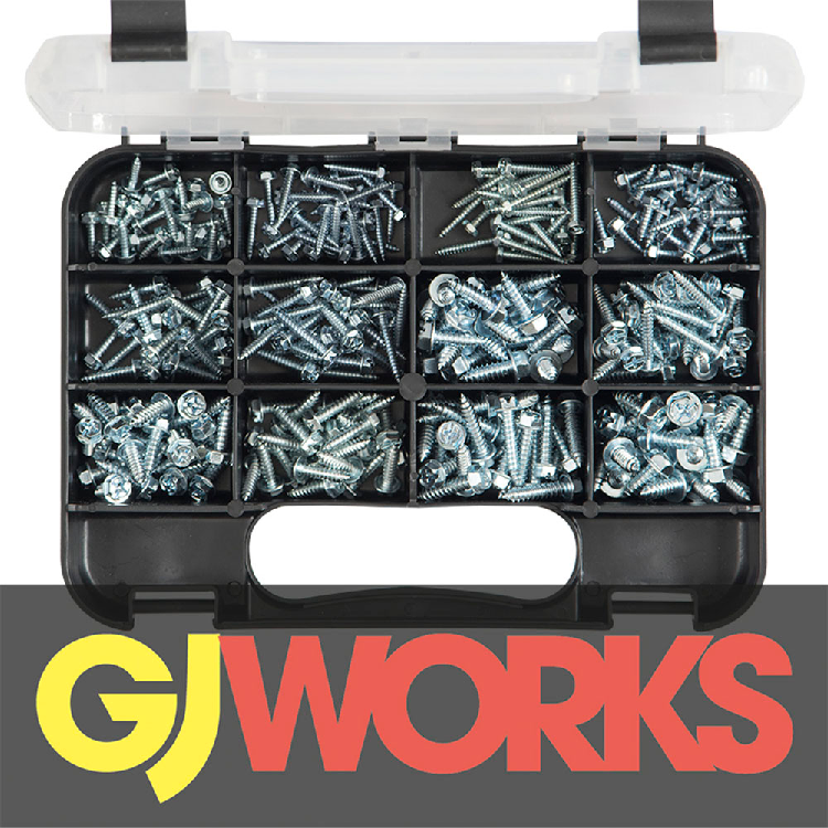 Gj Works Grab Kit 300 Piece Hex Head Self Tapping Screw Set Kit Gka300