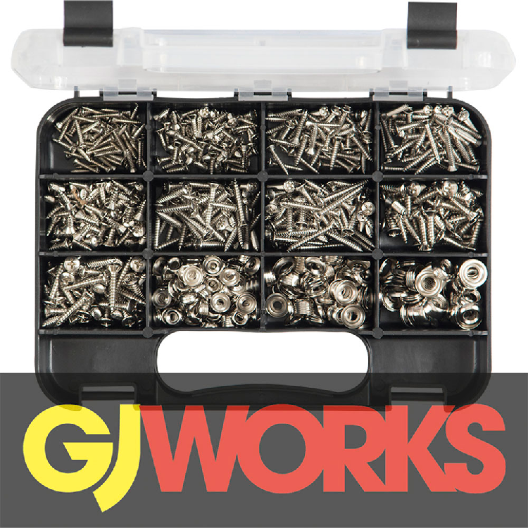 GJ Works Grab Kit 810 Piece Raised CSK Head Phillips Self Tapping Screw Set GKA810
