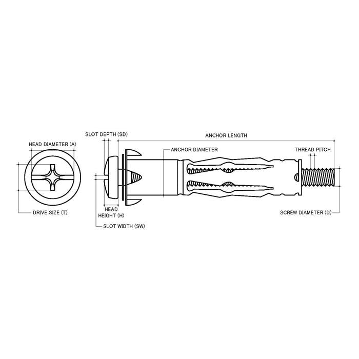 HOLLOW WALL ANCHOR 8MM X 1-5 MM