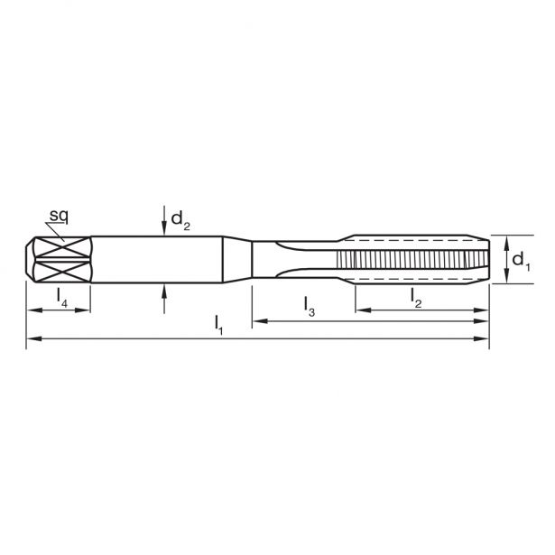 SUTTON M16x2.0 STRAIGHT FLUTE TAP TAPER T384-1600