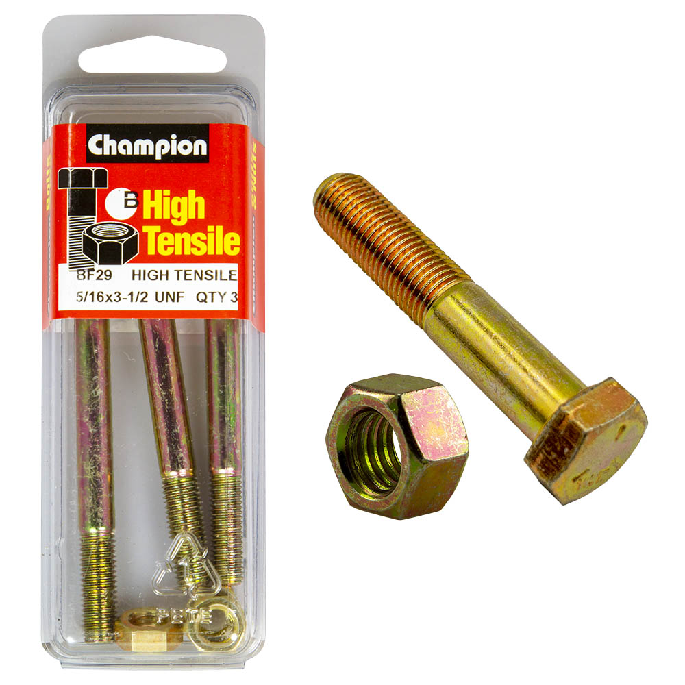 Champion High Tensile 5/16 x 3-1/2'' UNF