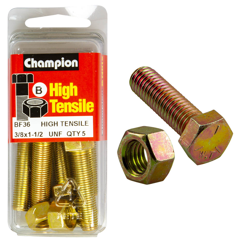 Champion High Tensile 3/8 x 1-1/2'' UNF