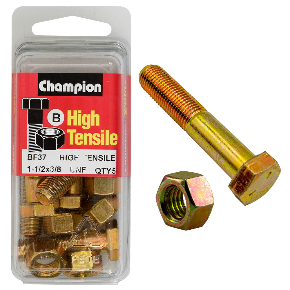 Champion High Tensile 3/8 x 1-1/2'' UNF