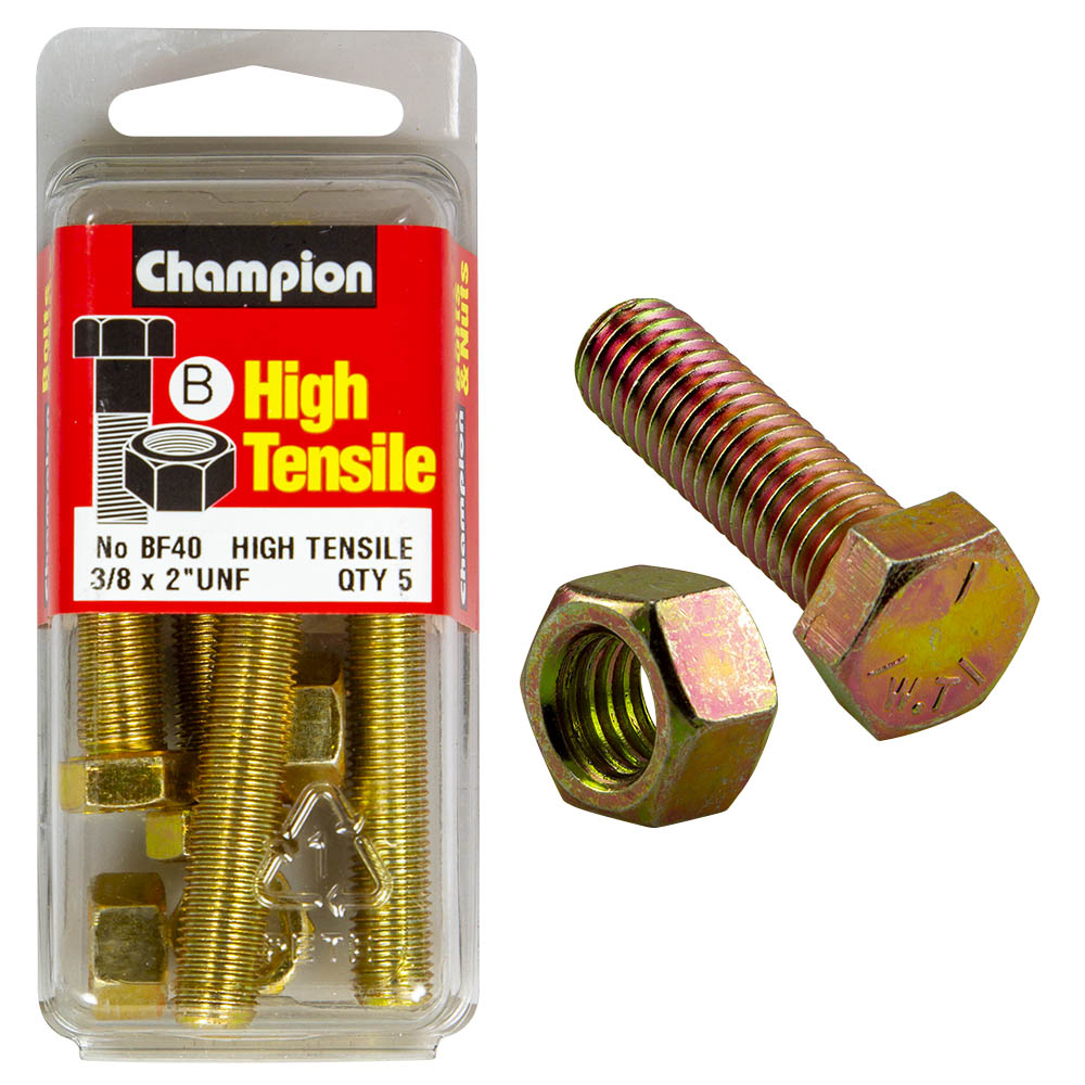 Champion High Tensile 3/8 x 2'' UNF