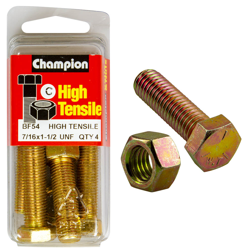 Champion High Tensile 7/16 x 1-1/2'' UNF