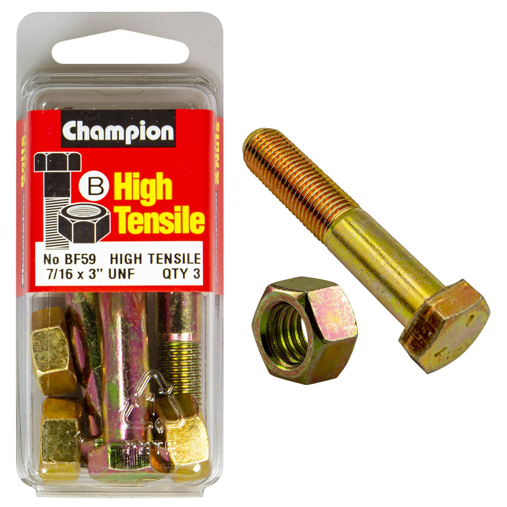 Champion High Tensile 7/16 x 3'' UNF