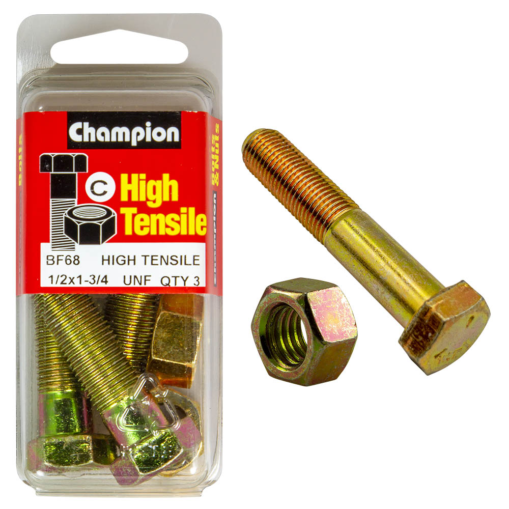 Champion High Tensile 1/2 x 1-3/4'' UNF