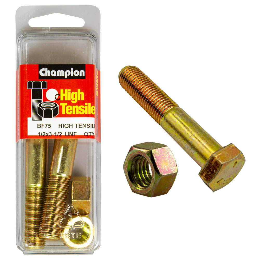 Champion High Tensile 1/2 x 3-1/2 UNF