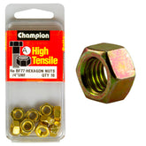 Champion High Tensile 1/4'' Hex Nuts UNF