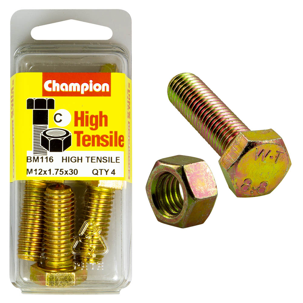 Champion High Tensile M12 x 1.75 x 30mm