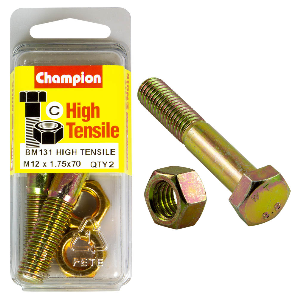 Champion High Tensile M12 x 1.75 x 70mm