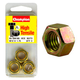 Champion High Tensile M12 x 1.75mm Hex Nuts