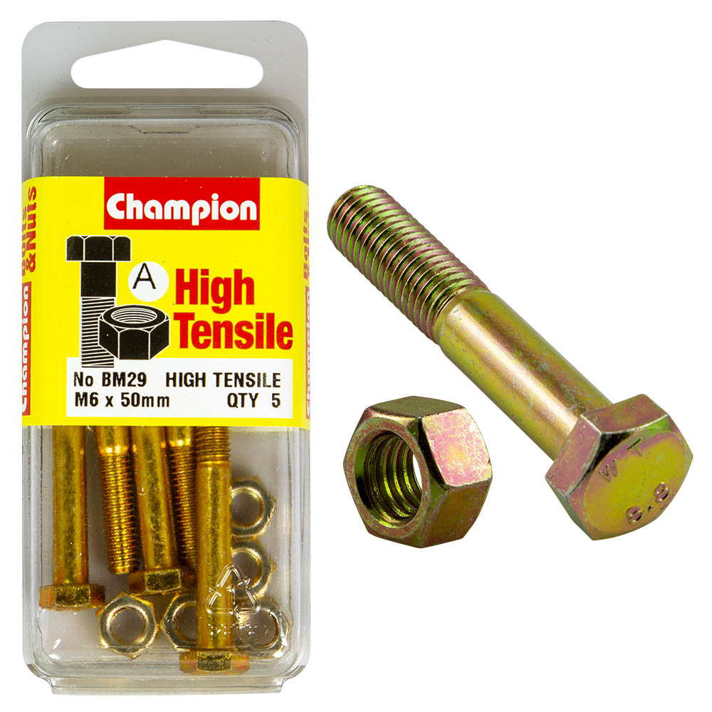 Champion High Tensile  M6 x 50mm