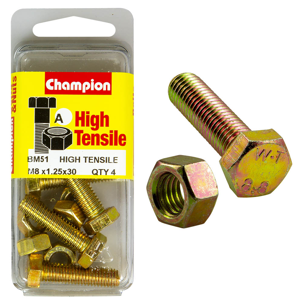 Champion High Tensile M8 x 1.25 x 30mm