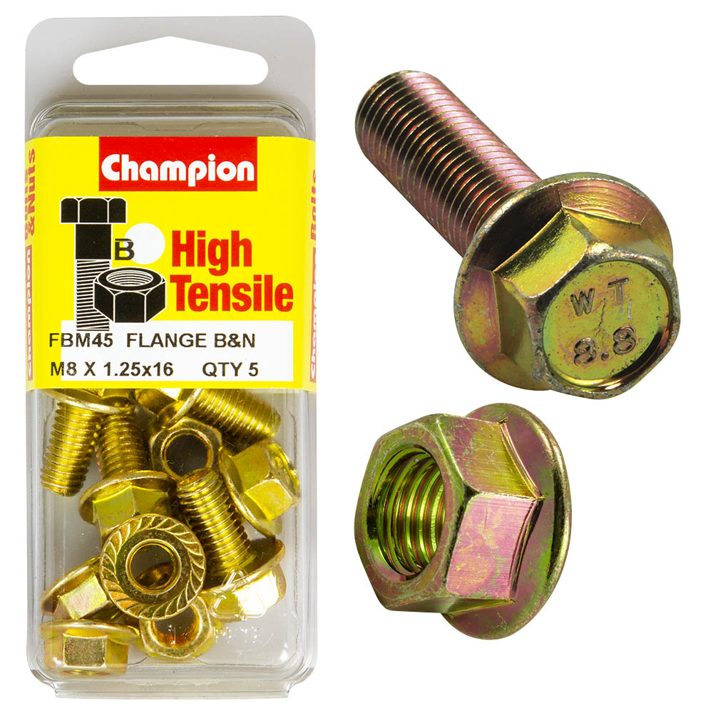 Champion High Tensile M8 x 1.25 x 16mm Flange