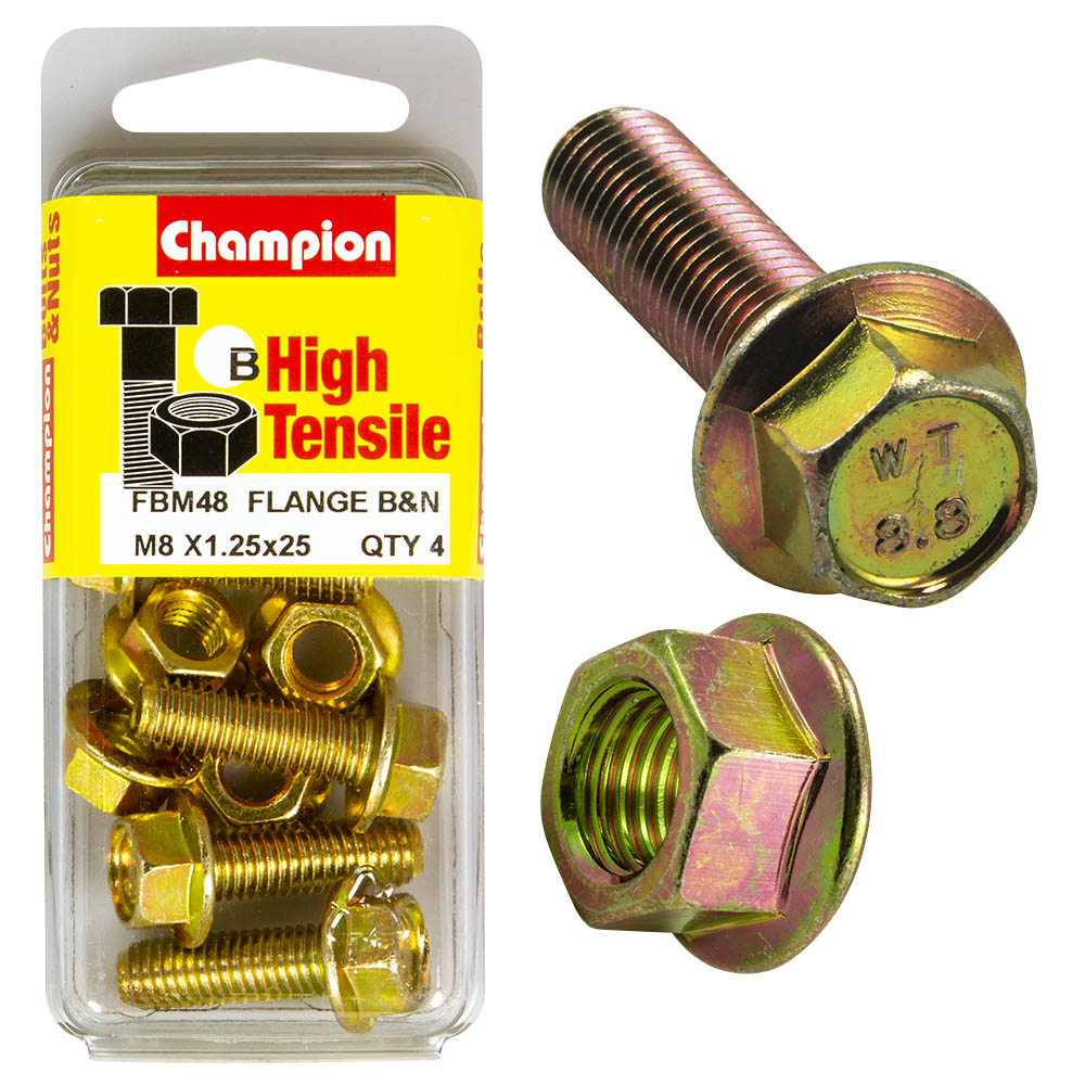 Champion High Tensile M8 x 1.25 x 25mm Flange