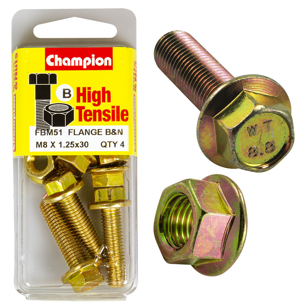 Champion High Tensile M8 x 1.25 x 30mm Flange