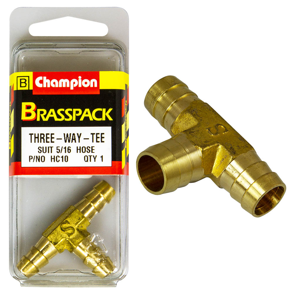 HOSE JOINER – “T” – BRASS – 5/16″ HC10