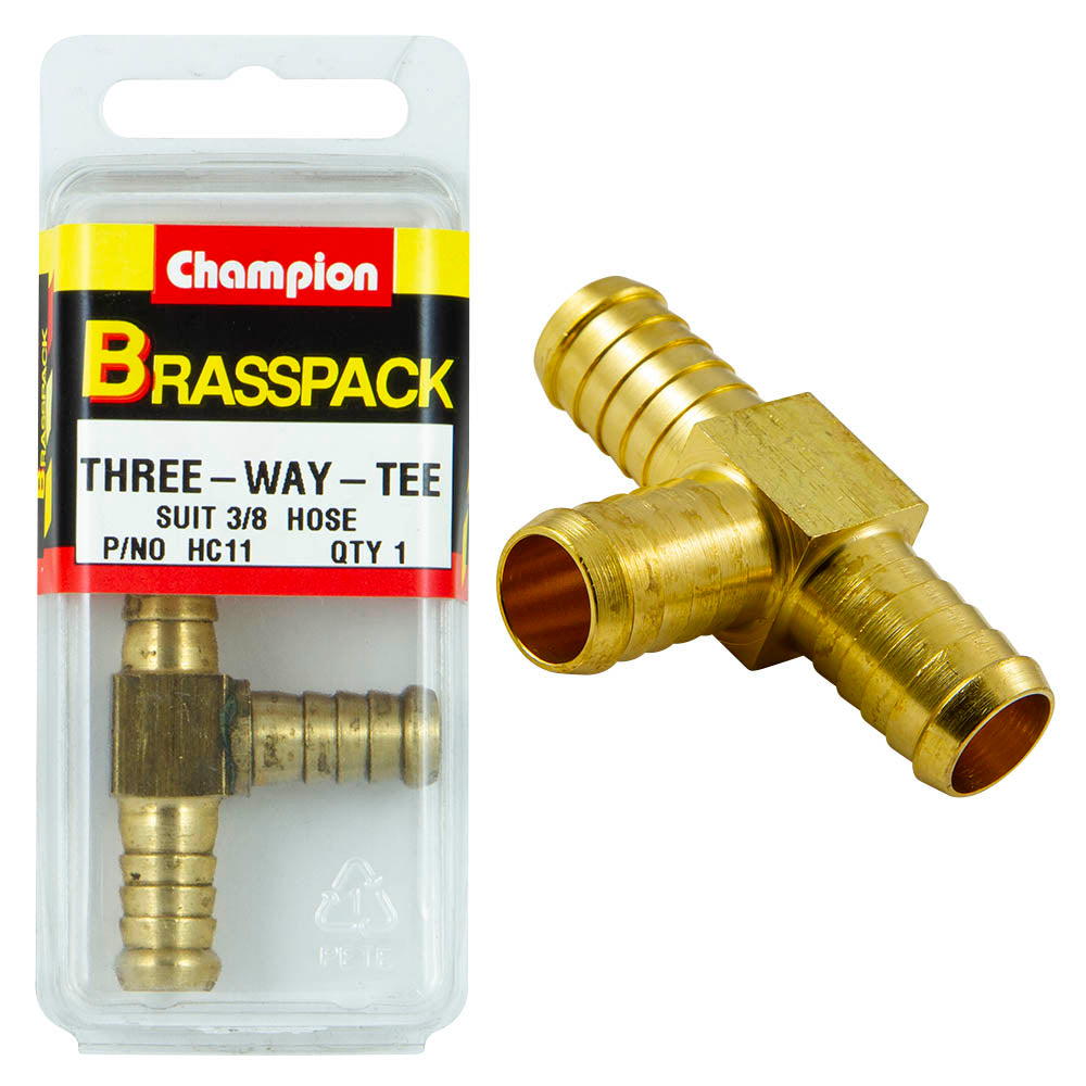 HOSE JOINER – “T” – BRASS – 3/8″ HC11